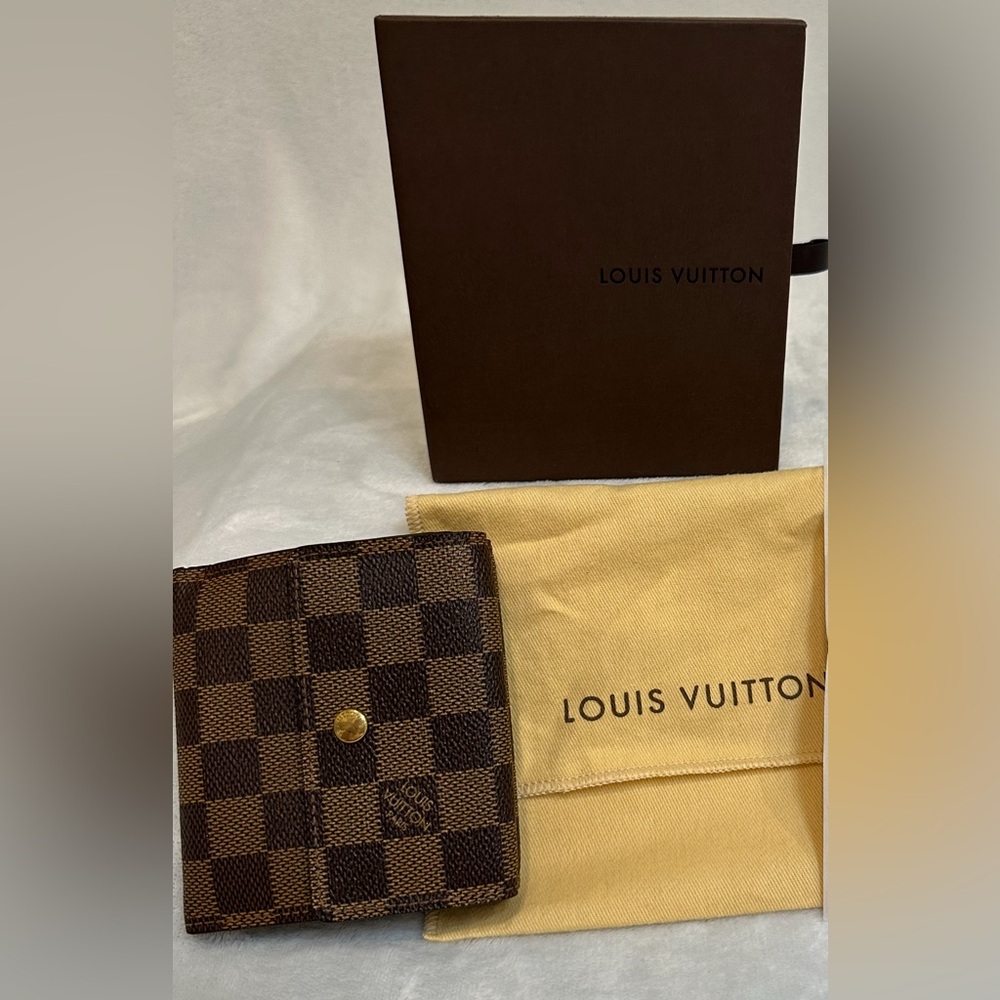 Louis Vuitton Élise Wallet – Damier Ebene | Full Set + COA